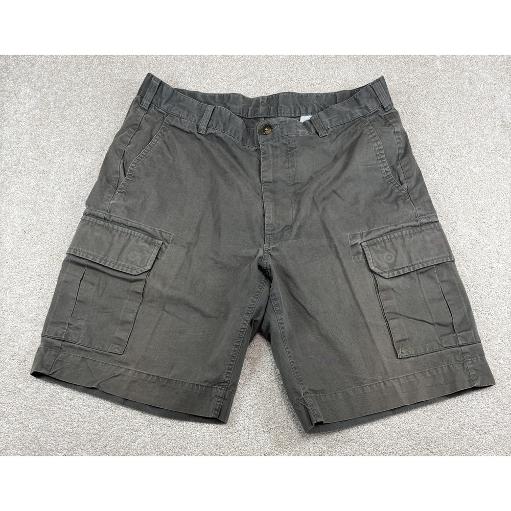 Brooks Brothers 346 Cargo Shorts Men's 34 Green 10" Inseam Outdoor Preppy Logo